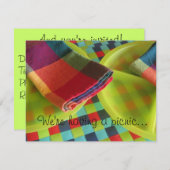 Zomer Picnic Uitnodiging - Laten we feesten! (Voorkant / Achterkant)