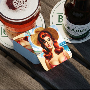 Zomer Pin-up Klassieker Kartonnen Onderzetters
