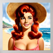 Zomer Pin-up Klassieker Poster (Voorkant)