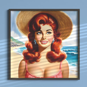Zomer Pin-up Klassieker Poster