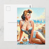  Zomer Pin-Up Meisje Briefkaart (Voorkant / Achterkant)