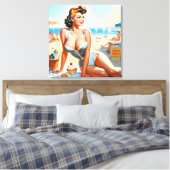 Zomer Pin-Up Meisje Canvas Afdruk (Insitu (Slaapkamer))