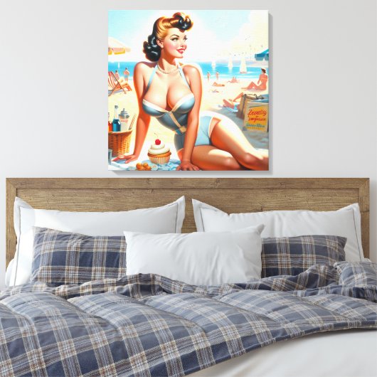  Zomer Pin-Up Meisje Canvas Afdruk (Insitu (Slaapkamer))