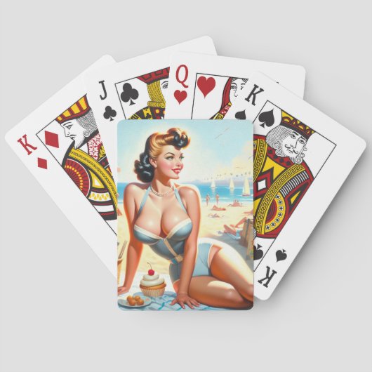  Zomer Pin-Up Meisje Pokerkaarten (Achterkant)