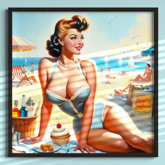  Zomer Pin-Up Meisje Poster