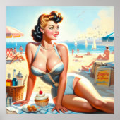  Zomer Pin-Up Meisje Poster (Voorkant)