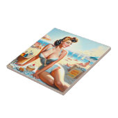 Zomer Pin-Up Meisje Tegeltje (Zijkant)