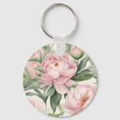 Zomer Pioenrozen Sleutelhanger (Voorkant)