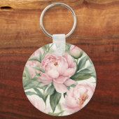 Zomer Pioenrozen Sleutelhanger (Voorkant)