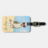 Zomer Pit Bull Terrier Bagagelabel (Voorkant horizontaal)