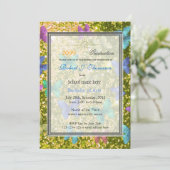 Zomer plezier, blij vlinderglitterend afstuderen kaart (Staand voorkant)