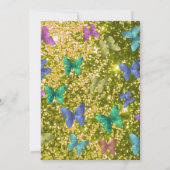 Zomer plezier, blij vlinderglitterend afstuderen kaart (Achterkant)