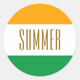 ZOMER Plezier Bright Lemon Limoen White Stripes Ronde Sticker