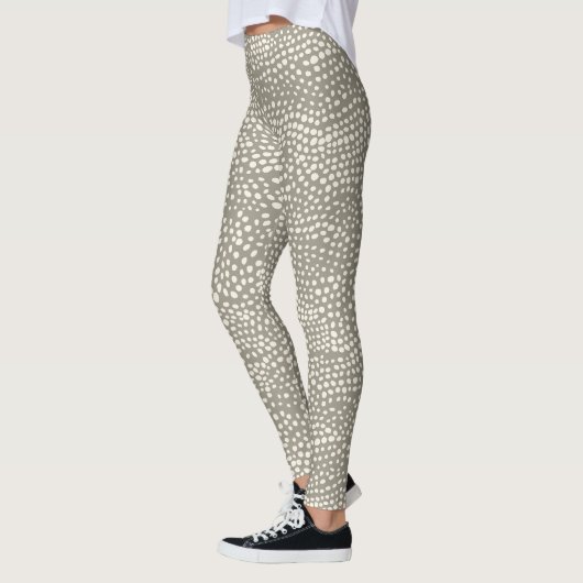 Zomer Polka Dot Snow Leopard Eenvoudig Trendy Grij Leggings (Links)