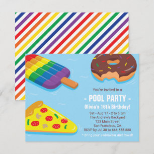 Zomer Pool Floats Birthday Party Invitations Kaart