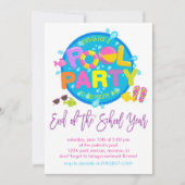 Zomer Pool Party, Einde van het schooljaar Feest I Kaart (Voorkant)