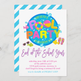 Zomer Pool Party, Einde van het schooljaar Feest I Kaart