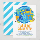 Zomer Pool Party, Einde van het schooljaar Party Kaart (Voorkant / Achterkant)