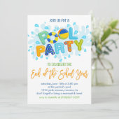 Zomer Pool Party, Einde van het schooljaar Party Kaart (Staand voorkant)