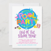 Zomer Pool Party, Einde van het schooljaar Party Kaart (Voorkant)