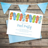 Zomer Pool Party Fun Kleurrijke Custom Kaart