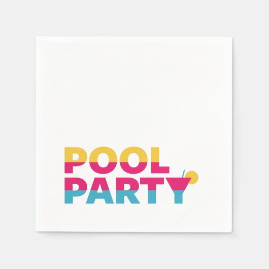 Zomer Pool Party, Kleurrijke Cocktail Servet (Voorkant)