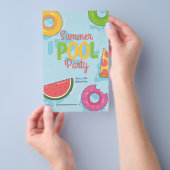 Zomer Pool Party uitnodiging, Achtertuin Party Flyer (Hand)