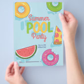 Zomer Pool Party uitnodiging, Achtertuin Party Flyer (Hand)