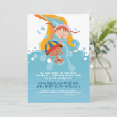 Zomer Pool/waterpark - uitnodiging van de Birthday (Staand voorkant)
