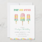 Zomer Pop op Over Popsicle Verjaardagsuitnodiging Kaart (Voorkant)