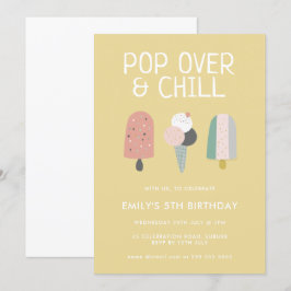 Zomer Pop Over & Chill Popsicle Feest Verjaardag Kaart