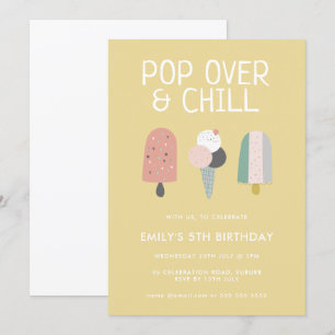 Zomer Pop Over & Chill Popsicle Feest Verjaardag Kaart