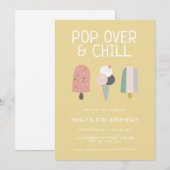 Zomer Pop Over & Chill Popsicle Feestje Verjaardag Kaart (Voorkant / Achterkant)