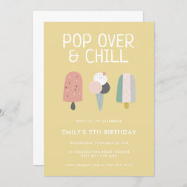 Zomer Pop Over & Chill Popsicle Feestje Verjaardag Kaart