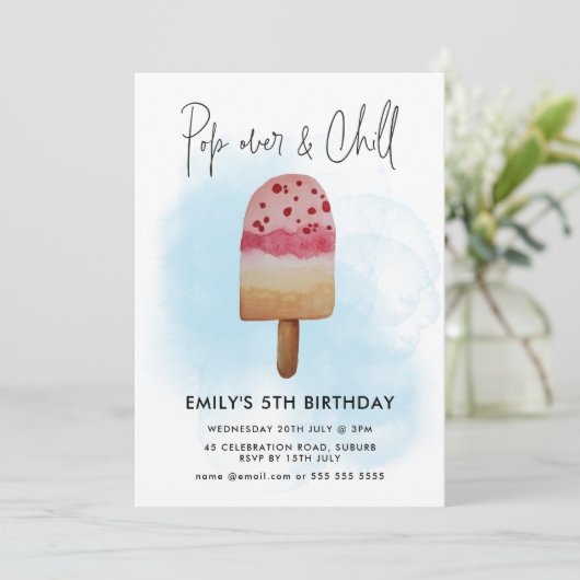 Zomer Pop over en koude Popusgroep Birthday Kaart (Staand voorkant)