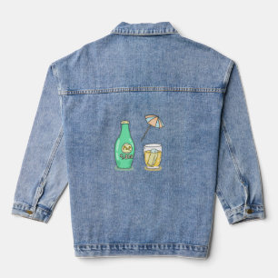 Zomer Pop Soda Vibes - Schattigee Cartoon Drink Denim Jacket