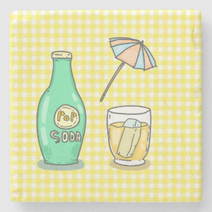 Zomer Pop Soda Vibes - Schattigee Cartoon Drink Stenen Onderzetter