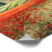 Zomer Poppy Field Landschap Poster (Hoek)