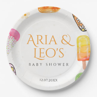 Zomer Popsicle Baby shower Papier Borden Papieren Bordje