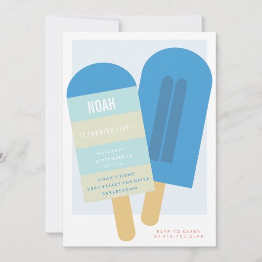 ZOMER POPSICLE BIRTHDAY PARTIJ INVITATION KAART (Voorkant)