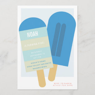ZOMER POPSICLE BIRTHDAY PARTIJ INVITATION KAART