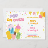 Zomer Popsicle Kids Gezamenlijke Verjaardag Kaart (Voorkant)