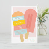 ZOMER POPSICLE KIDS VERJAARDAG UITNODIGING (Staand voorkant)
