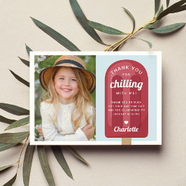 Zomer Popsicle Kinderen Verjaardag Foto Bedankkaart