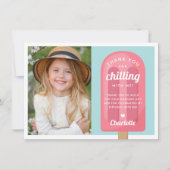 Zomer Popsicle Kinderen Verjaardagsfoto Bedankkaart (Voorkant)