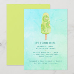 Zomer Popsicle Waterverf Verjaardagsfeestje Kaart
