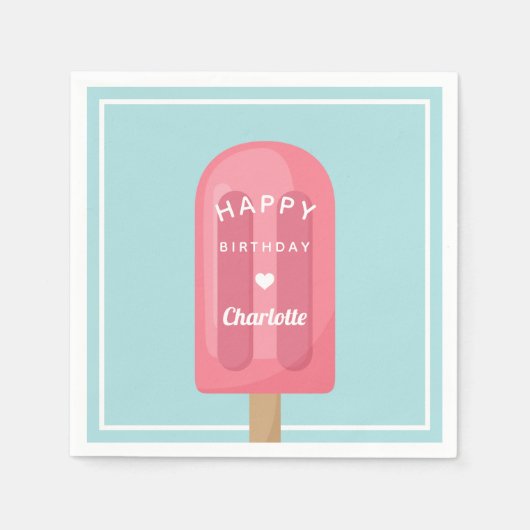 Zomer Popsiers Birthday Party Servet (Voorkant)