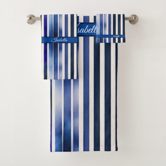 Zomer Populair Navy Blue Boat Stripes Collectie Bad Handdoek (Insitu)