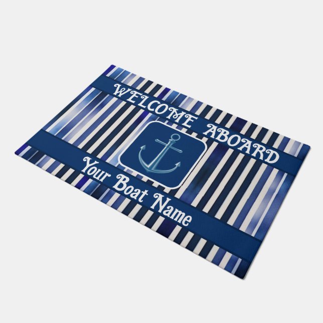 Zomer Populair Navy Blue Boat Stripes Collectie Deurmat (Schuin)