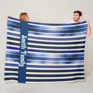 Zomer Populair Navy Blue Boat Stripes Collectie Fleece Deken